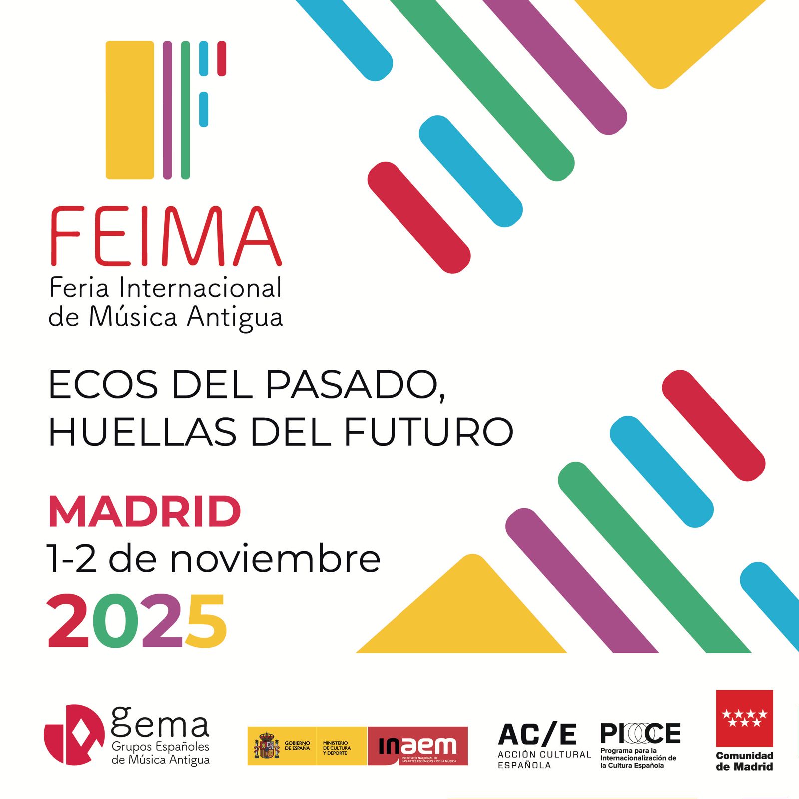 Cartel FEIMA Edición V - Ecos del pasado, huellas del futuro. Días 1 y 2 de noviembre 2025 en Madrid.